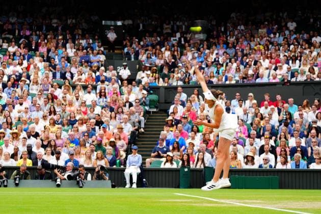 Mandatory Credit: Photo by Javier Garcia Shutterstock (14006845o) Elina Svitolina during her semi final match Wimbledon Tennis Championships, Day 11, The All England Lawn Tennis and Croquet Club, London, UK - 13 Jul 2023 Wimbledon Tennis Championships, Day 11, The All England Lawn Tennis and Croquet Club, London, UK - 13 Jul 2023  Copyright: xJavierxGarcia Shutterstockx 14006845o