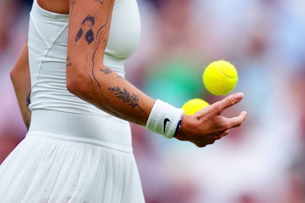 Mandatory Credit: Photo by Javier Garcia Shutterstock (14006845bm) Marketa Vondrousova during her semi final match Wimbledon Tennis Championships, Day 11, The All England Lawn Tennis and Croquet Club, London, UK - 13 Jul 2023 Wimbledon Tennis Championships, Day 11, The All England Lawn Tennis and Croquet Club, London, UK - 13 Jul 2023  Copyright: xJavierxGarcia Shutterstockx 14006845bm