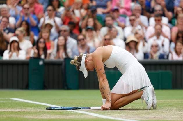 Marketa Vondrousova cheers after victory, jubilation, joy, emotion, womens singles, semi final Copyright: xJuergenxHasenkopfx