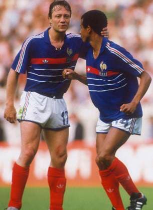 France UEFA EURO, EM, Europameisterschaft,Fussball 1984 (Files) France s Bernard Lacombe and Jean Tigana during the Final of the UEFA EURO 1984 Soccer match, France vs Spain at Parc des Princes in Paris, France on June 27th, 1984. France won 2-0. Photo by Henri Szwarc ABACAPRESS.COM Paris France  Copyright: xSzwarcxHenri ABACAx 500287_038 SzwarcxHenri ABACAx 500287_038