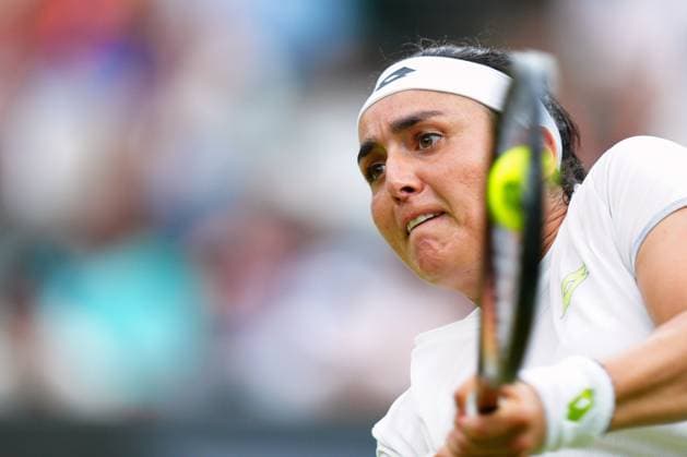 Mandatory Credit: Photo by Javier Garcia Shutterstock (14006845dn) Ons Jabeur during her semi final match Wimbledon Tennis Championships, Day 11, The All England Lawn Tennis and Croquet Club, London, UK - 13 Jul 2023 Wimbledon Tennis Championships, Day 11, The All England Lawn Tennis and Croquet Club, London, UK - 13 Jul 2023  Copyright: xJavierxGarcia Shutterstockx 14006845dn