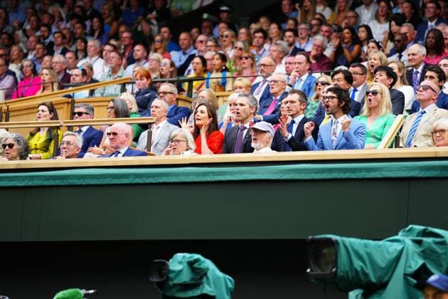 Mandatory Credit: Photo by Javier Garcia Shutterstock (14006845ev) Ben Whishaw in the Royal Box on Centre Court Wimbledon Tennis Championships, Day 11, The All England Lawn Tennis and Croquet Club, London, UK - 13 Jul 2023 Wimbledon Tennis Championships, Day 11, The All England Lawn Tennis and Croquet Club, London, UK - 13 Jul 2023  Copyright: xJavierxGarcia Shutterstockx 14006845ev