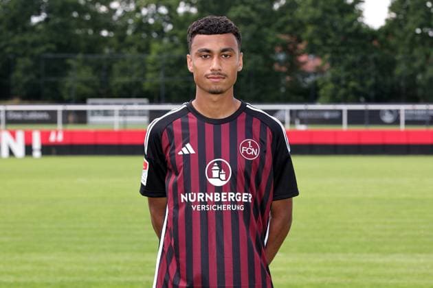 12 07 2023 1 FC Nuremberg FCN club season 2023 2024 photo appointment portrait appointment single photo portrait portrait headshot sports photo zinc DaMa xdaxmax single photo portrait portrait headshot Nathaniel Brown 27, 1 FC Nuremberg FCN