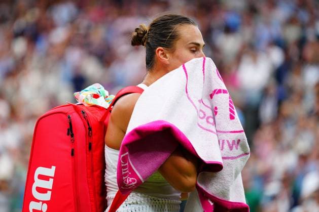 Mandatory Credit: Photo by Javier Garcia Shutterstock (14006845fl) Aryna Sabalenka walks off court after defeat in her semi final match Wimbledon Tennis Championships, Day 11, The All England Lawn Tennis and Croquet Club, London, UK - 13 Jul 2023 Wimbledon Tennis Championships, Day 11, The All England Lawn Tennis and Croquet Club, London, UK - 13 Jul 2023  Copyright: xJavierxGarcia Shutterstockx 14006845fl