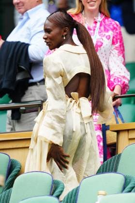 Mandatory Credit: Photo by Javier Garcia Shutterstock (14006845fs) Dina Asher-Smith in the Royal Box on Centre Court Wimbledon Tennis Championships, Day 11, The All England Lawn Tennis and Croquet Club, London, UK - 13 Jul 2023 Wimbledon Tennis Championships, Day 11, The All England Lawn Tennis and Croquet Club, London, UK - 13 Jul 2023  Copyright: xJavierxGarcia Shutterstockx 14006845fs