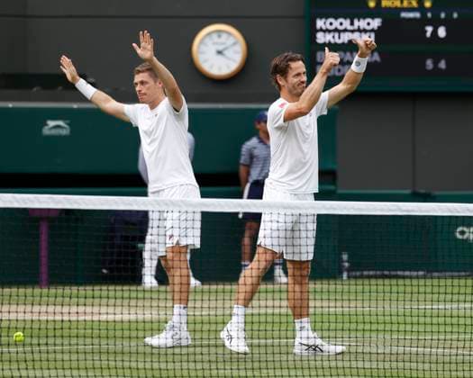 Wesley Koolhof, Neal Skupski cheer after victory, jubilation, joy, emotion Mens Doubles Semi Final Copyright: xJuergenxHasenkopfx