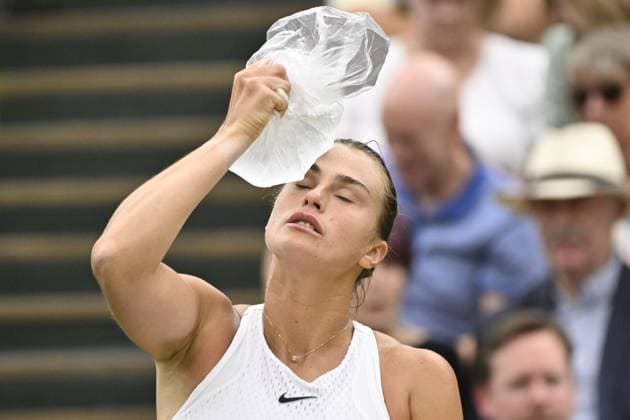 Tennis : Wimbledon 2023 - Angleterre - Aryna Sabalenka - Bielorussie Tennis : Wimbledon 2023 - Angleterre- 13 07 23 ChrysleneCaillaud Panoramic  