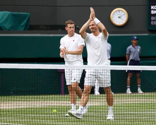 Wesley Koolhof, Neal Skupski cheer after victory, jubilation, joy, emotion Mens Doubles Semi Final Copyright: xJuergenxHasenkopfx