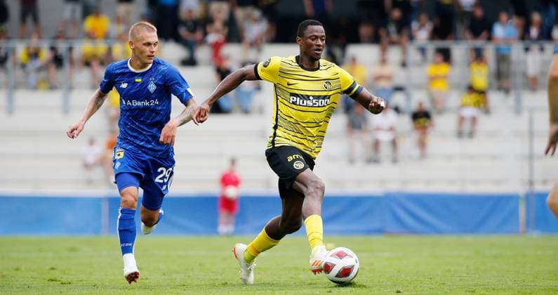 Young Boys Dinamo Kiev Mohamed Ali Camara Young Boys 12 07 2023 Tissot Arena Biel , SWITZERLAND , Season 2023 2024 Football Men Test Match BSC Young Boys Bern Dinamo Kiev Mohamed Ali Camara Young Boys