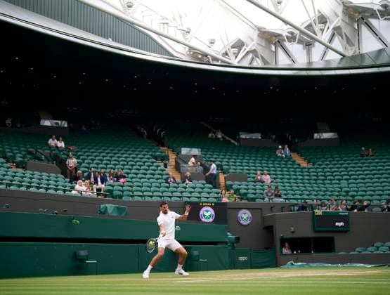2023 Wimbledon Championships Novak Djokovic (SRB), who always plays on Centre Court, in a practice session on Number One court in advance of the mens™ semi finals on Day 12 at the 2023 Wimbledon Championships at the All England Club, London, UK, 14 July 2023, Credit:Peter van den Berg Avalon United Kingdom, England, London, All England Lawn Tennis and Croquet Club  Copyright: xPeterxvanxdenxBergx xAvalonx 0789051005