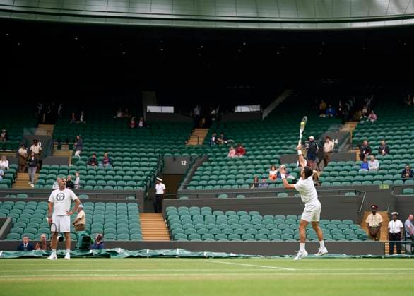 2023 Wimbledon Championships Novak Djokovic (SRB), who always plays on Centre Court, in a practice session on Number One court in advance of the mens™ semi finals on Day 12 at the 2023 Wimbledon Championships at the All England Club, London, UK, 14 July 2023, Credit:Peter van den Berg Avalon United Kingdom, England, London, All England Lawn Tennis and Croquet Club  Copyright: xPeterxvanxdenxBergx xAvalonx 0789051125