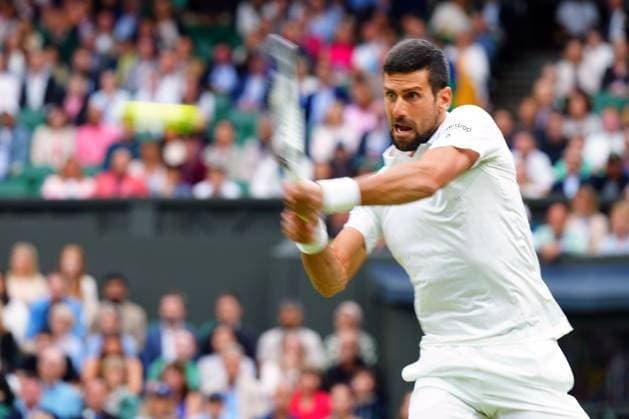 Mandatory Credit: Photo by Javier Garcia Shutterstock (14009601al) Novak Djokovic during his semi final match Wimbledon Tennis Championships, Day 12, The All England Lawn Tennis and Croquet Club, London, UK - 14 Jul 2023 Wimbledon Tennis Championships, Day 12, The All England Lawn Tennis and Croquet Club, London, UK - 14 Jul 2023  Copyright: xJavierxGarcia Shutterstockx 14009601al