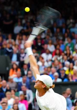 Mandatory Credit: Photo by Javier Garcia Shutterstock (14009601ao) Jannik Sinner during his semi final match Wimbledon Tennis Championships, Day 12, The All England Lawn Tennis and Croquet Club, London, UK - 14 Jul 2023 Wimbledon Tennis Championships, Day 12, The All England Lawn Tennis and Croquet Club, London, UK - 14 Jul 2023  Copyright: xJavierxGarcia Shutterstockx 14009601ao