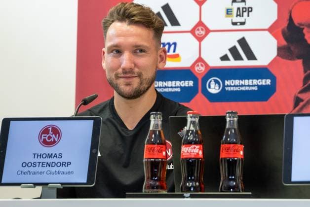 14 07 2023 1 FC Nuremberg Nuernberg women club women FCN club media appointment press conference coach presentation DaEn xdaxenx Thomas Oostendorp coach 1 FC Nuernberg FCN