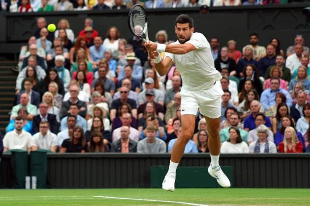 Mandatory Credit: Photo by Ella Ling Shutterstock (14009603h) Novak Djokovic during his semi final match Wimbledon Tennis Championships, Day 12, The All England Lawn Tennis and Croquet Club, London, UK - 14 Jul 2023 Wimbledon Tennis Championships, Day 12, The All England Lawn Tennis and Croquet Club, London, UK - 14 Jul 2023  Copyright: xEllaxLing Shutterstockx 14009603h