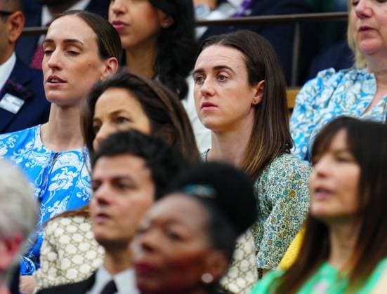 Mandatory Credit: Photo by Javier Garcia Shutterstock (14009601bh) Laura Muir in the Royal Box on Centre Court Wimbledon Tennis Championships, Day 12, The All England Lawn Tennis and Croquet Club, London, UK - 14 Jul 2023 Wimbledon Tennis Championships, Day 12, The All England Lawn Tennis and Croquet Club, London, UK - 14 Jul 2023  Copyright: xJavierxGarcia Shutterstockx 14009601bh
