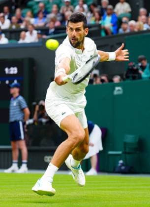 Mandatory Credit: Photo by Javier Garcia Shutterstock (14009601ci) Novak Djokovic during his semi final match Wimbledon Tennis Championships, Day 12, The All England Lawn Tennis and Croquet Club, London, UK - 14 Jul 2023 Wimbledon Tennis Championships, Day 12, The All England Lawn Tennis and Croquet Club, London, UK - 14 Jul 2023  Copyright: xJavierxGarcia Shutterstockx 14009601ci