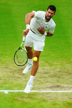 Mandatory Credit: Photo by Javier Garcia Shutterstock (14009601cl) Novak Djokovic during his semi final match Wimbledon Tennis Championships, Day 12, The All England Lawn Tennis and Croquet Club, London, UK - 14 Jul 2023 Wimbledon Tennis Championships, Day 12, The All England Lawn Tennis and Croquet Club, London, UK - 14 Jul 2023  Copyright: xJavierxGarcia Shutterstockx 14009601cl