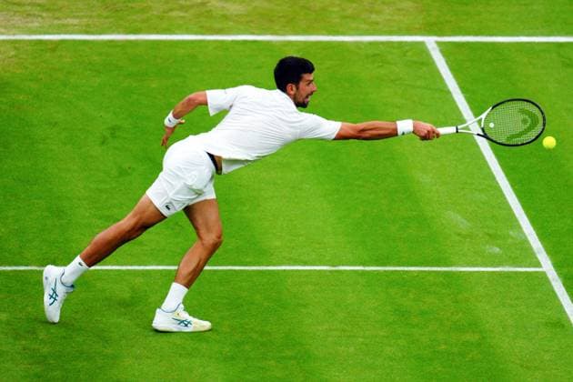 Mandatory Credit: Photo by Javier Garcia Shutterstock (14009601co) Novak Djokovic during his semi final match Wimbledon Tennis Championships, Day 12, The All England Lawn Tennis and Croquet Club, London, UK - 14 Jul 2023 Wimbledon Tennis Championships, Day 12, The All England Lawn Tennis and Croquet Club, London, UK - 14 Jul 2023  Copyright: xJavierxGarcia Shutterstockx 14009601co