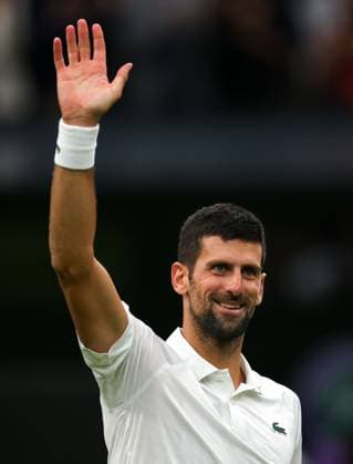 Mandatory Credit: Photo by Ella Ling Shutterstock (14009603cf) Novak Djokovic celebrates victory in his semi final match Wimbledon Tennis Championships, Day 12, The All England Lawn Tennis and Croquet Club, London, UK - 14 Jul 2023 Wimbledon Tennis Championships, Day 12, The All England Lawn Tennis and Croquet Club, London, UK - 14 Jul 2023  Copyright: xEllaxLing Shutterstockx 14009603cf