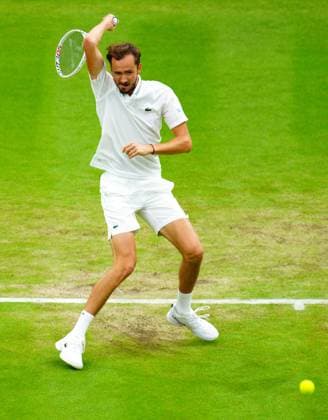 Mandatory Credit: Photo by Javier Garcia Shutterstock (14009601do) Daniil Medvedev during his semi final match Wimbledon Tennis Championships, Day 12, The All England Lawn Tennis and Croquet Club, London, UK - 14 Jul 2023 Wimbledon Tennis Championships, Day 12, The All England Lawn Tennis and Croquet Club, London, UK - 14 Jul 2023  Copyright: xJavierxGarcia Shutterstockx 14009601do