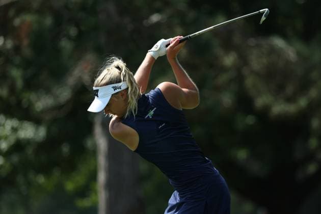 Dana Open Ellinor Sudow of Sweden tees off on the second hole during Day Two of the Dana Open at Highland Meadows Golf Club in Sylvania, Ohio USA, on Friday, July 14, 2023. Sylvania Ohio United States  Copyright: xJorgexLemusx originalFilename:lemus-danaopen230714_npyLl.jpg
