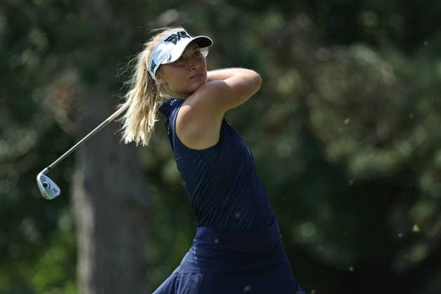 Dana Open Ellinor Sudow of Sweden tees off on the second hole during Day Two of the Dana Open at Highland Meadows Golf Club in Sylvania, Ohio USA, on Friday, July 14, 2023. Sylvania Ohio United States  Copyright: xJorgexLemusx originalFilename:lemus-danaopen230714_npsSJ.jpg