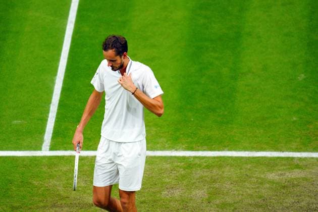 Mandatory Credit: Photo by Javier Garcia Shutterstock (14009601fc) Daniil Medvedev during his semi final match Wimbledon Tennis Championships, Day 12, The All England Lawn Tennis and Croquet Club, London, UK - 14 Jul 2023 Wimbledon Tennis Championships, Day 12, The All England Lawn Tennis and Croquet Club, London, UK - 14 Jul 2023  Copyright: xJavierxGarcia Shutterstockx 14009601fc