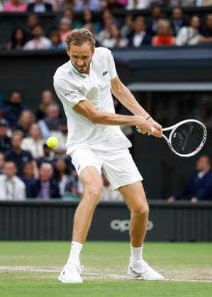 Daniil Medvedev, Semi Final, Mens Singles Tennis Wimbledon 2023 Grand Slam ITF ATP WTA AELTC London Great Britain 14 July 2023 Copyright: xJuergenxHasenkopfx