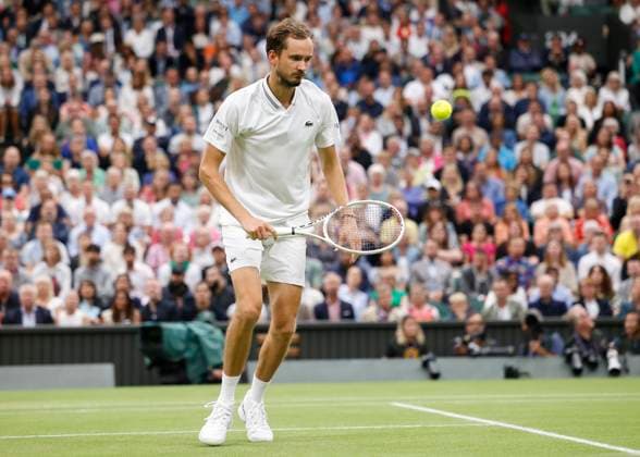 Daniil Medvedev looks after a passing ball, Semi Final, Mens Singles Copyright: xJuergenxHasenkopfx