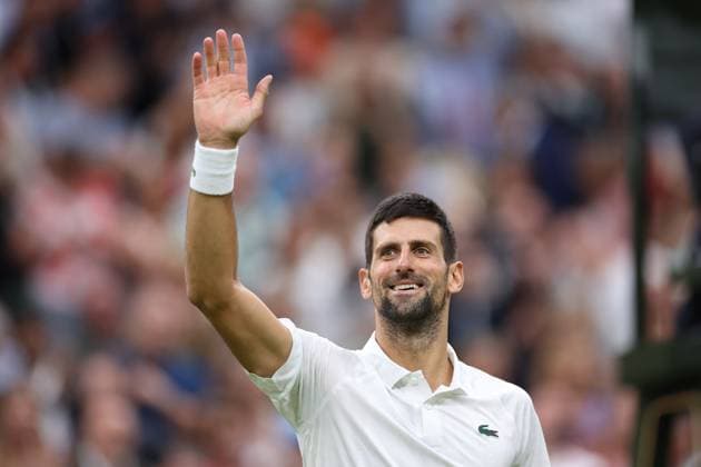 Novak Djokovic (Ser) TENNIS : Wimbledon 2023 - 14 07 2023 AntoineCouvercelle Panoramic  
