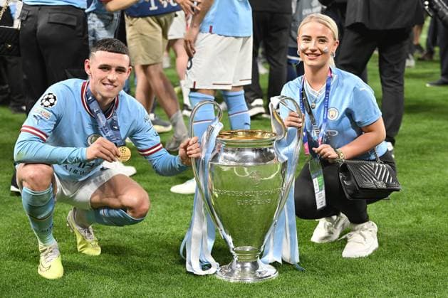 Istanbul, Atatuerk Olympic Stadium, 10 06 23, TUR, Men, UEFA Champions League Final 2023, 2022 2023 season, Manchester City Inter Milan picture winning photo Phil FODEN Manchester City with girlfriend Rebecca Cooke Only for editorial use Turkey