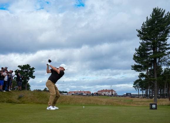 Mandatory Credit: Photo by Stuart Wallace Shutterstock (14003897e) Rory McIlroy (NIR) plays his tee shot at the 2nd hole during the 3rd round. Genesis Scottish Open, Day Three, Golf, The Renaissance Club, North Berwick, UK - 15 Jul 2023 Genesis Scottish Open, Day Three, Golf, The Renaissance Club, North Berwick, UK - 15 Jul 2023  Copyright: xStuartxWallace Shutterstockx 14003897e