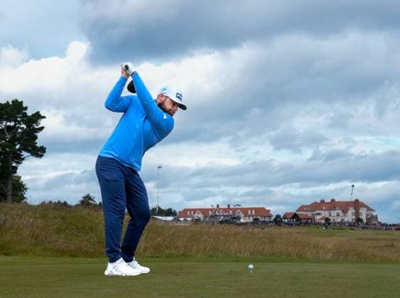 Mandatory Credit: Photo by Stuart Wallace Shutterstock (14003897h) Tyrell Hatton (ENG) plays his tee shot at the 2nd hole during the 3rd round. Genesis Scottish Open, Day Three, Golf, The Renaissance Club, North Berwick, UK - 15 Jul 2023 Genesis Scottish Open, Day Three, Golf, The Renaissance Club, North Berwick, UK - 15 Jul 2023  Copyright: xStuartxWallace Shutterstockx 14003897h