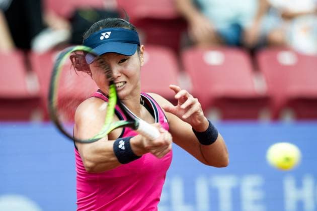 230715 Su Jeong Jang, Korea, during the womens doubles final on day 6 of the WTA Nordea Open on July 15, 2023 in Bastad, Sweden.  Copyright: NICLASxJÖNSSON BB230715NO012