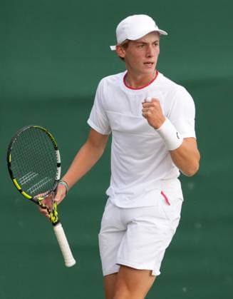 Tennis - 2023 Wimbledon Championships - Week Two - Day Thirteen - All England lawn Tennis & Racquet Club, Wimbledon -Saturday 15th Boys Semi final - Henry Searle (GBR) v Cooper Williams (USA) Henry Searle 
