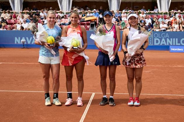 BÅSTAD 20230715 Irina Khromacheva, Panna Udvardy won over Su Jeong Jang, South Korea and Eri Hozumi, Japan in the womens doubles final during the Nordea Open tennis tournament in Bastad BÅSTAD SVERIGE Tennis x11830x  Copyright: xAndersxBjurö TTx NORDEA OPEN 2023