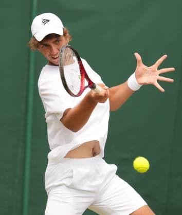 Tennis - 2023 Wimbledon Championships - Week Two - Day Thirteen - All England lawn Tennis & Racquet Club, Wimbledon -Saturday 15th Boys U™14 - Mark Ceban (GBR) v Kaan Kosaner (TUR) Mark Ceban (GBR) 