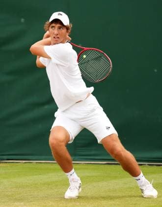 Tennis - 2023 Wimbledon Championships - Week Two - Day Thirteen - All England lawn Tennis & Racquet Club, Wimbledon -Saturday 15th Boys U™14 - Mark Ceban (GBR) v Kaan Kosaner (TUR) Mark Ceban (GBR) 