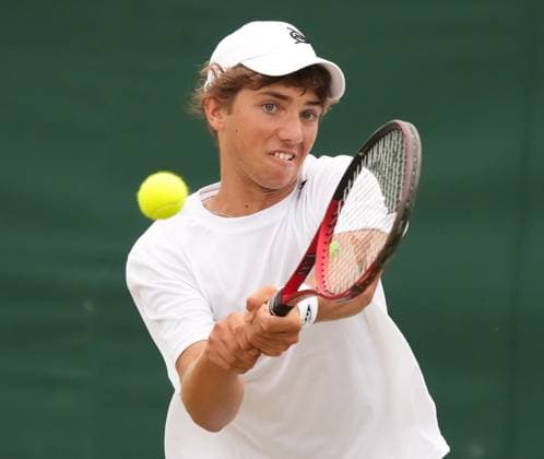Tennis - 2023 Wimbledon Championships - Week Two - Day Thirteen - All England lawn Tennis & Racquet Club, Wimbledon -Saturday 15th Boys U™14 - Mark Ceban (GBR) v Kaan Kosaner (TUR) Mark Ceban (GBR) 