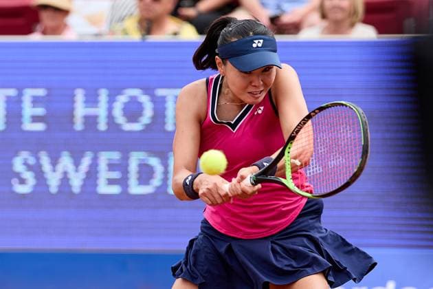 BÅSTAD 20230715 Su Jeong Jang in the doubles final at the Nordea Open tennis tournament in Bastad BÅSTAD SVERIGE Tennis x11830x  Copyright: xAndersxBjurö TTx NORDEA OPEN 2023