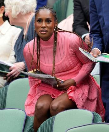 Mandatory Credit: Photo by Dave Shopland Shutterstock (14010519l) Issa Rae in the Royal Box on Centre Court Wimbledon Tennis Championships, Day 13, The All England Lawn Tennis and Croquet Club, London, UK - 15 Jul 2023 Wimbledon Tennis Championships, Day 13, The All England Lawn Tennis and Croquet Club, London, UK - 15 Jul 2023  Copyright: xDavexShopland Shutterstockx 14010519l