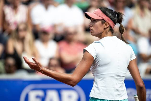 230715 Olga Danilovic of Serbia reacts during the womens final on day 6 of the WTA Nordea Open on July 15, 2023 in Bastad, Sweden.  Copyright: NICLASxJÖNSSON BB230715NO042