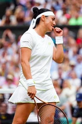 Mandatory Credit: Photo by Javier Garcia Shutterstock (14010521bq) Ons Jabeur during the Ladies SIngles final Wimbledon Tennis Championships, Day 13, The All England Lawn Tennis and Croquet Club, London, UK - 15 Jul 2023 Wimbledon Tennis Championships, Day 13, The All England Lawn Tennis and Croquet Club, London, UK - 15 Jul 2023  Copyright: xJavierxGarcia Shutterstockx 14010521bq
