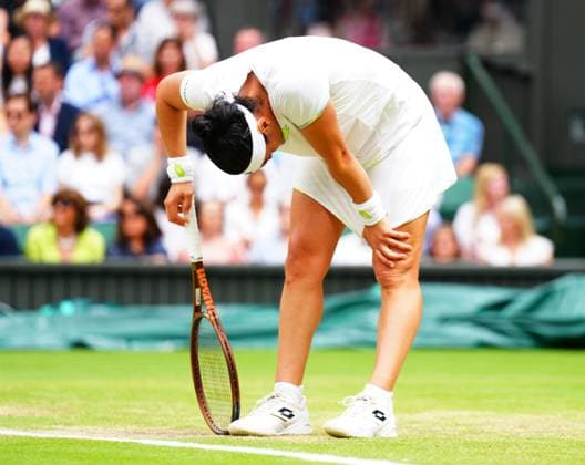 Mandatory Credit: Photo by Javier Garcia Shutterstock (14010521bx) Ons Jabeur during the Ladies SIngles final Wimbledon Tennis Championships, Day 13, The All England Lawn Tennis and Croquet Club, London, UK - 15 Jul 2023 Wimbledon Tennis Championships, Day 13, The All England Lawn Tennis and Croquet Club, London, UK - 15 Jul 2023  Copyright: xJavierxGarcia Shutterstockx 14010521bx