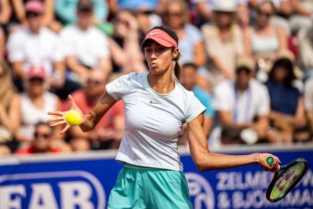 230715 Olga Danilovic, Serbia during the womens final on day 6 of the WTA Nordea Open on July 15, 2023 in Bastad, Sweden.  Copyright: NICLASxJÖNSSON BB230715NO056
