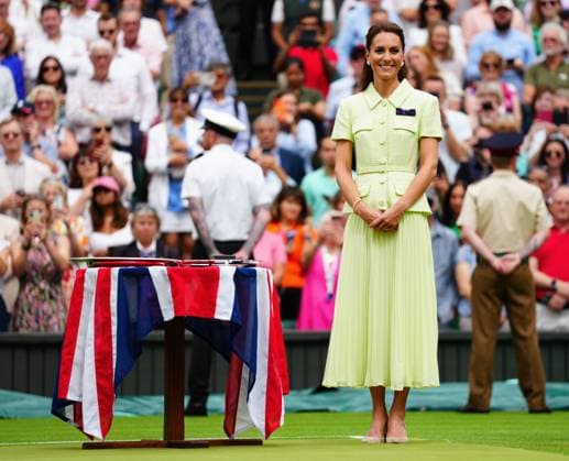 Tennis, Wimbledon, Womens Final, Princess Kate takes over the presentation ceremony