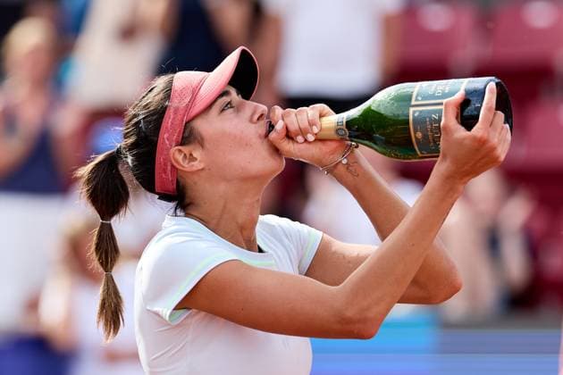 BÅSTAD 20230715 Olga Danilovic, Serbia celebrates after winning the final of the Nordea Open tennis tournament in Bastad BÅSTAD SVERIGE Tennis x11830x  Copyright: xAndersxBjurö TTx NORDEA OPEN 2023