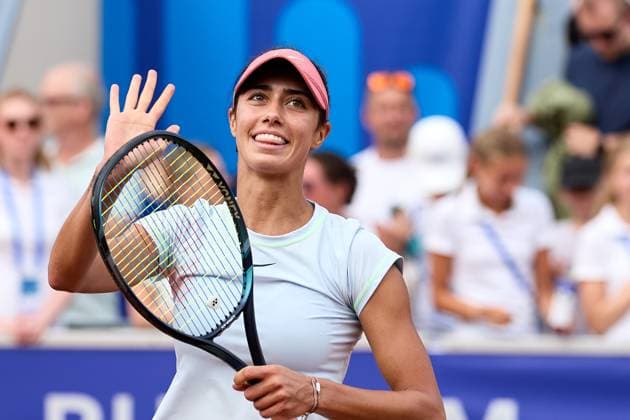BÅSTAD 20230715 Olga Danilovic, Serbia celebrates after winning the final at the Nordea Open tennis tournament in Bastad BÅSTAD SVERIGE Tennis x11830x  Copyright: xAndersxBjurö TTx NORDEA OPEN 2023