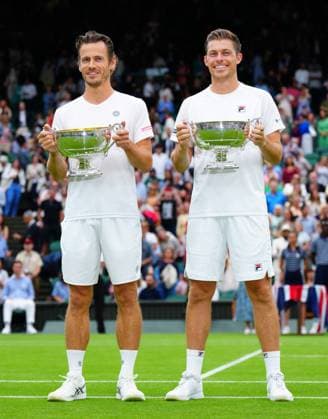 Mandatory Credit: Photo by Javier Garcia Shutterstock (14010521hy) Wesley Koolhof and Neal Skupski celebrate victory in the Gentlemen s Dobles final Wimbledon Tennis Championships, Day 13, The All England Lawn Tennis and Croquet Club, London, UK - 15 Jul 2023 Wimbledon Tennis Championships, Day 13, The All England Lawn Tennis and Croquet Club, London, UK - 15 Jul 2023  Copyright: xJavierxGarcia Shutterstockx 14010521hy